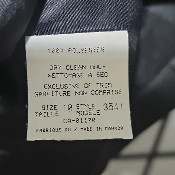 Frascara Vintage Sophisticated Black and Cream Tuxedo Blazer Size 10 - Picture 7 of 8